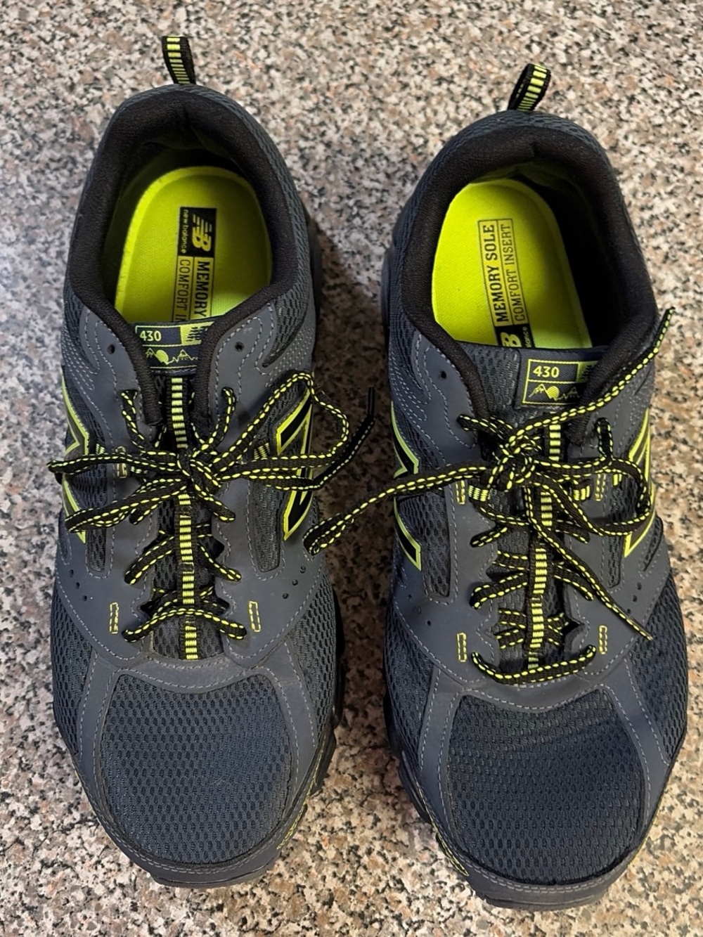New Balance Men’s Athletic Sneakers - Gray with Neon Yellow Accents